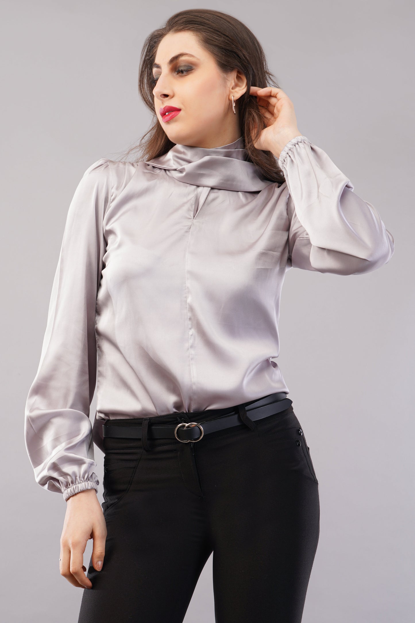 Luxe Satin Bow Blouse