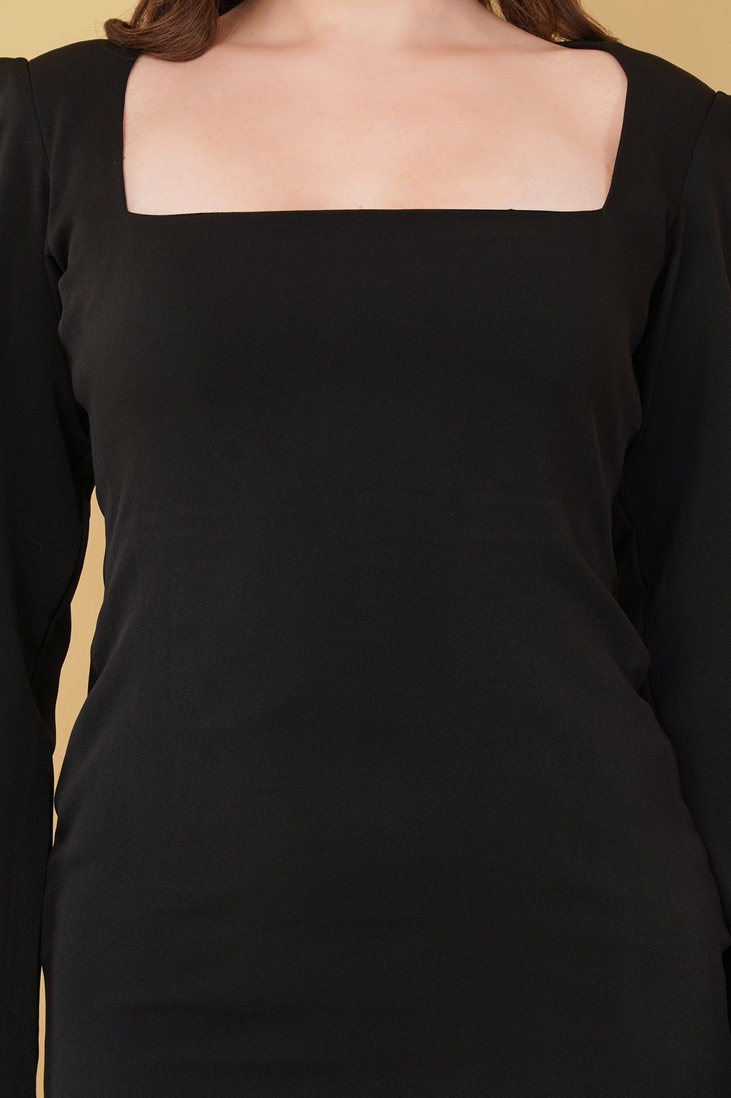 Midnight Elegance Pearl-Trim Dress