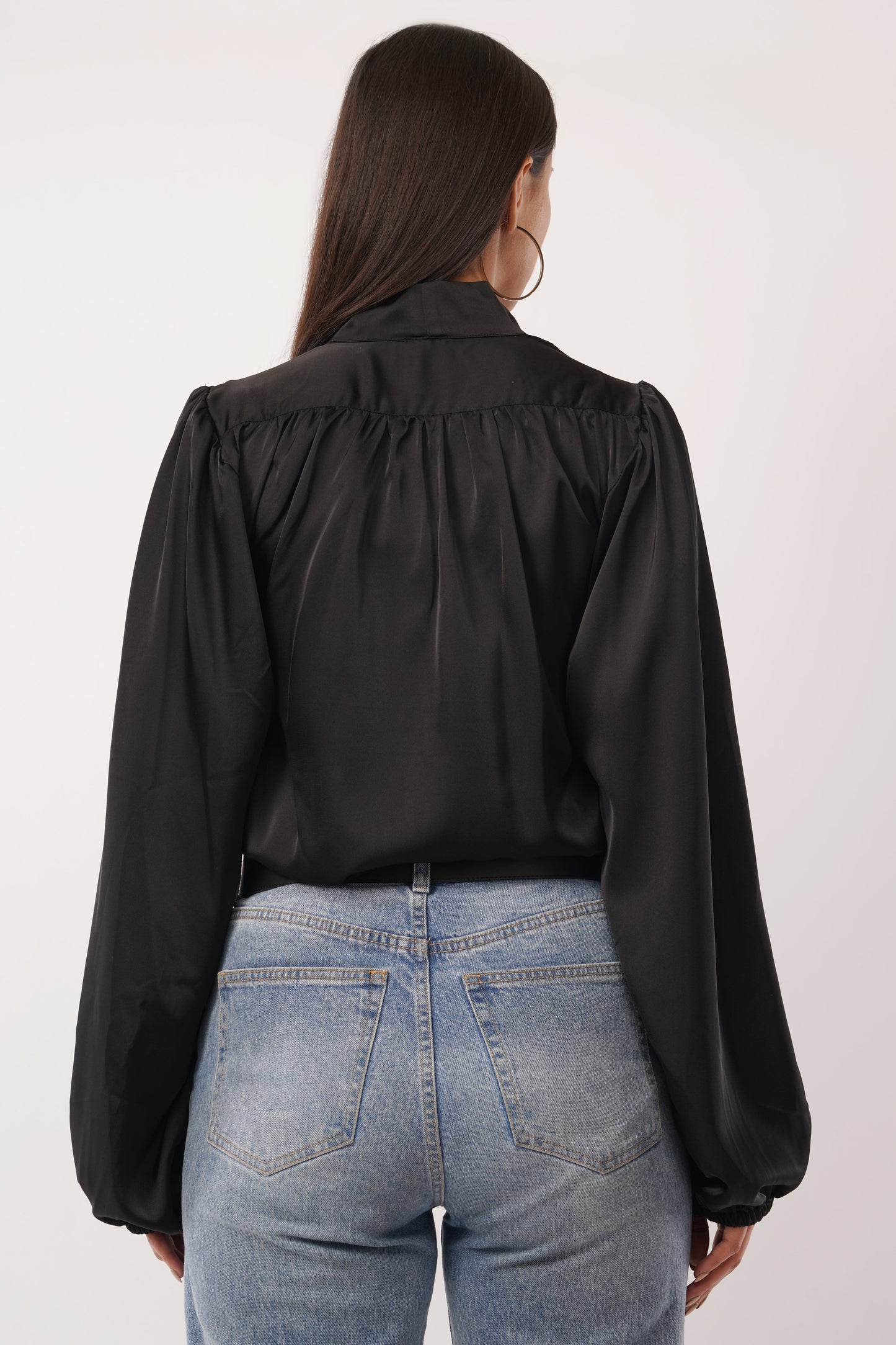Midnight Poise Silk Blouse