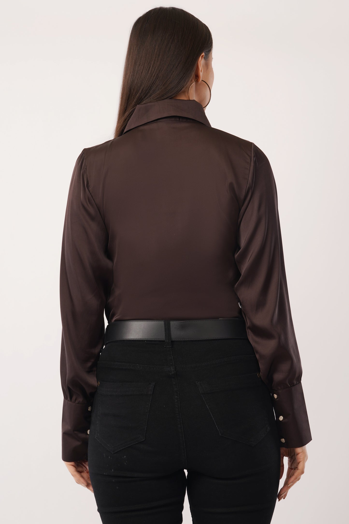 Noir Charm Keyhole Blouse