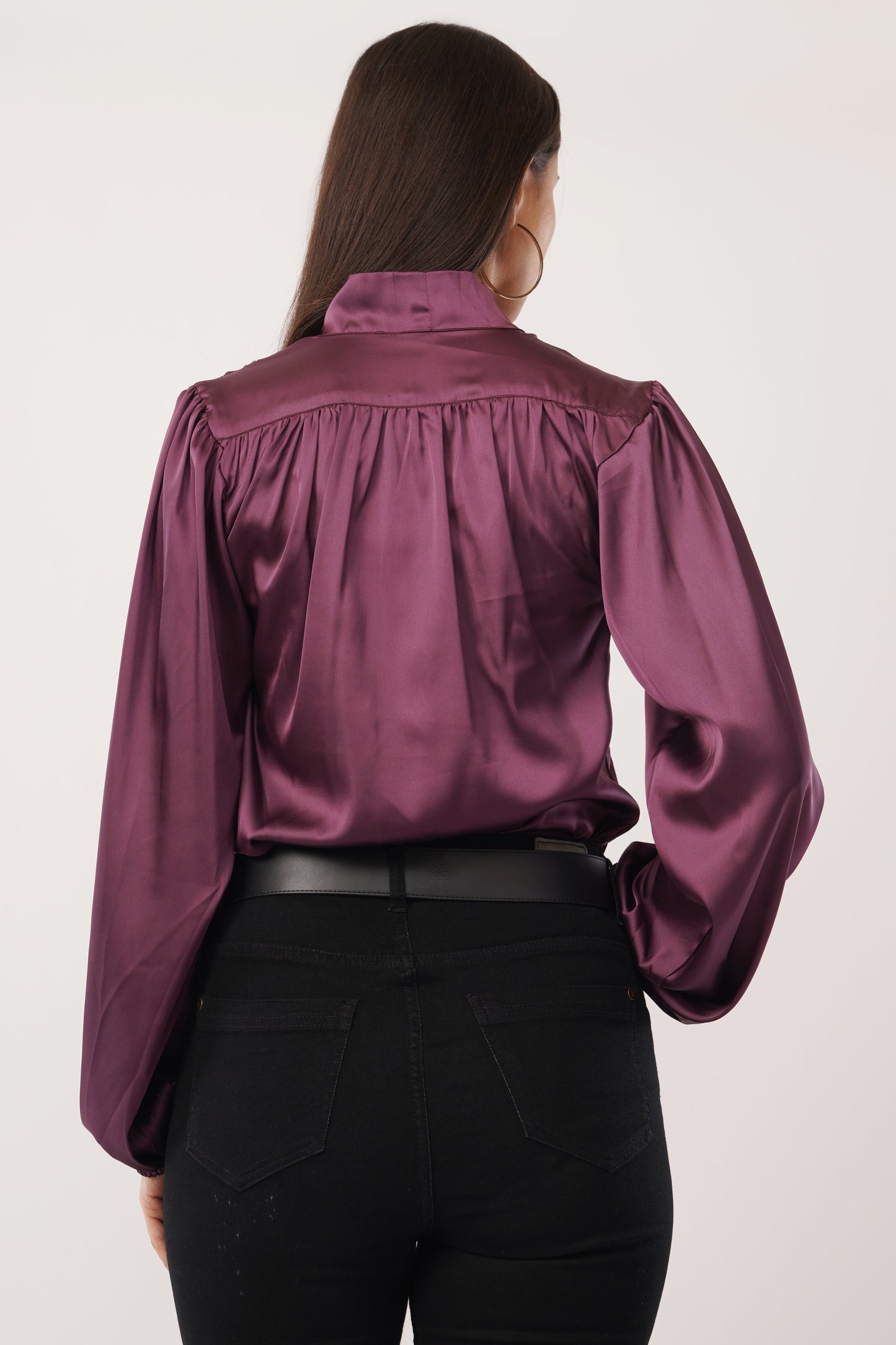 Plum Royale Bow-Tie Blouse