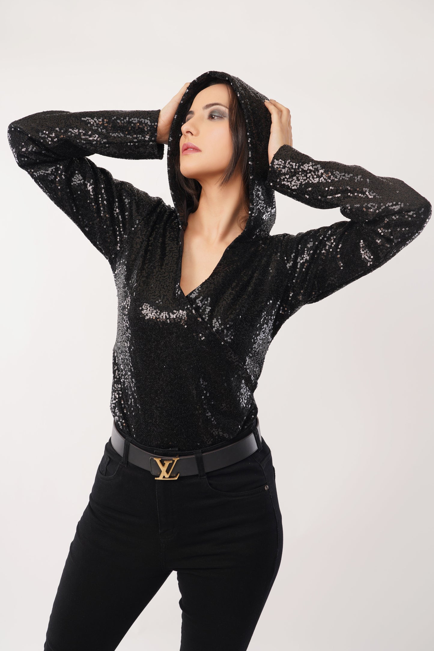 Midnight Spark Sequin Hoodie
