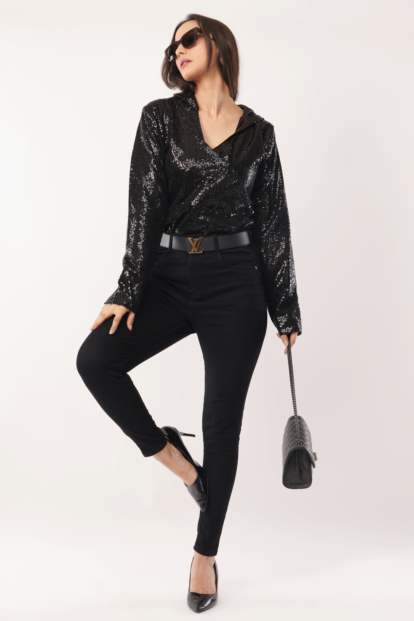 Midnight Spark Sequin Hoodie
