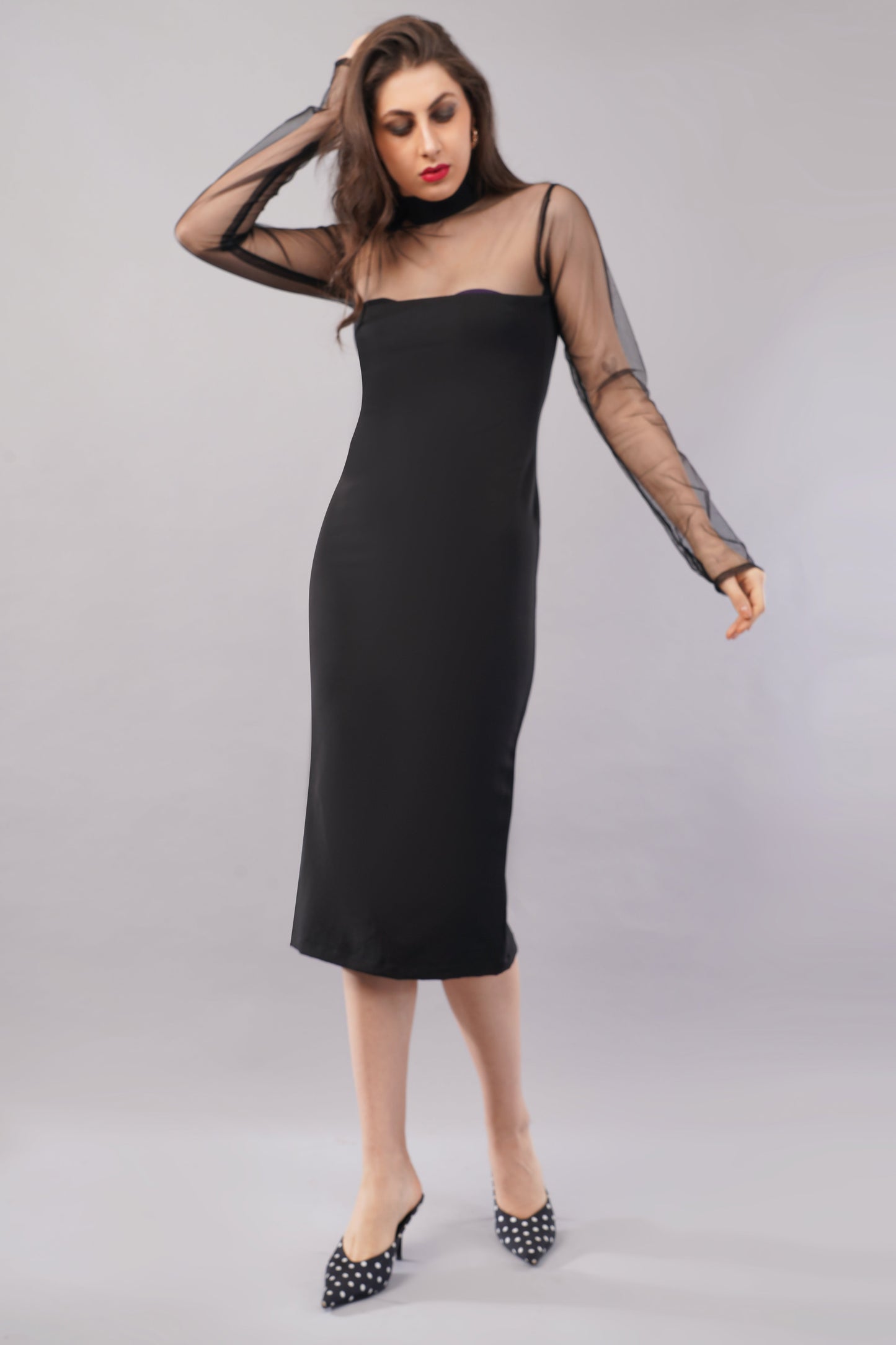 Noir Illusion Sheer Midi