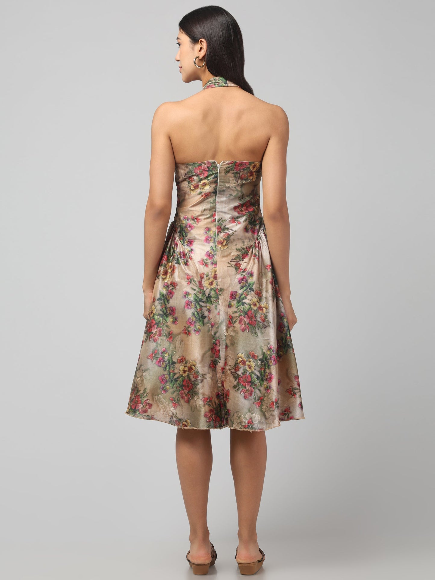 Floral Waltz Halter Dress