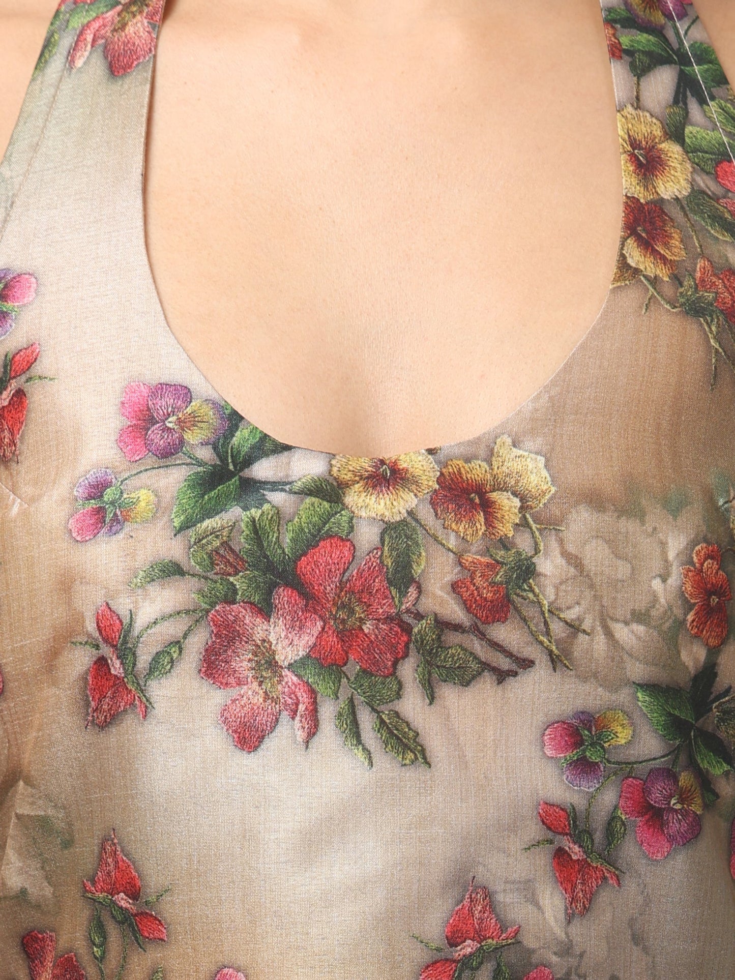 Floral Waltz Halter Dress