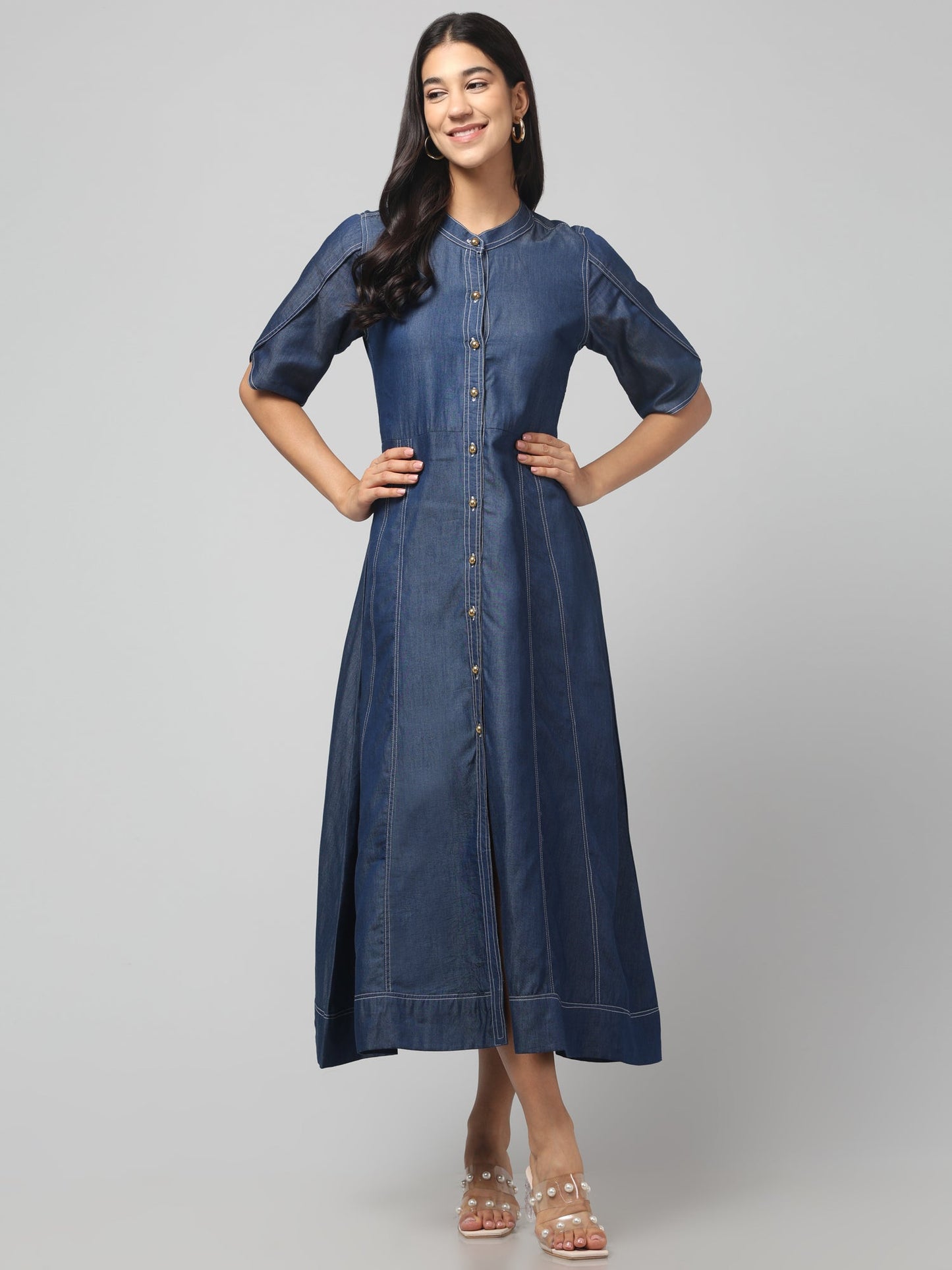 Indigo Ease Shirt Dress