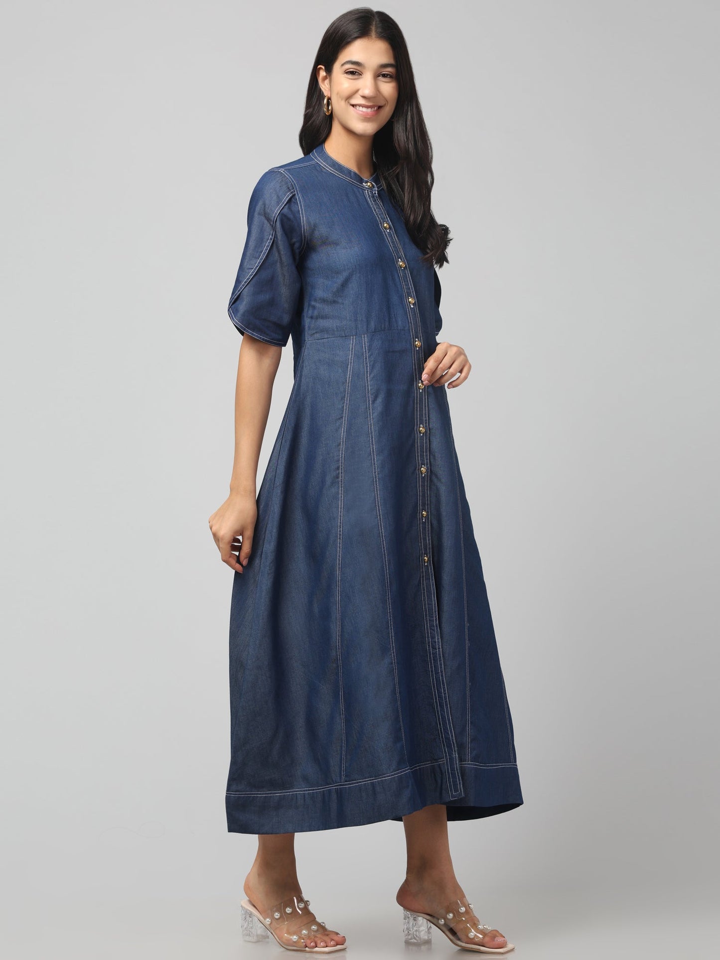 Indigo Ease Shirt Dress