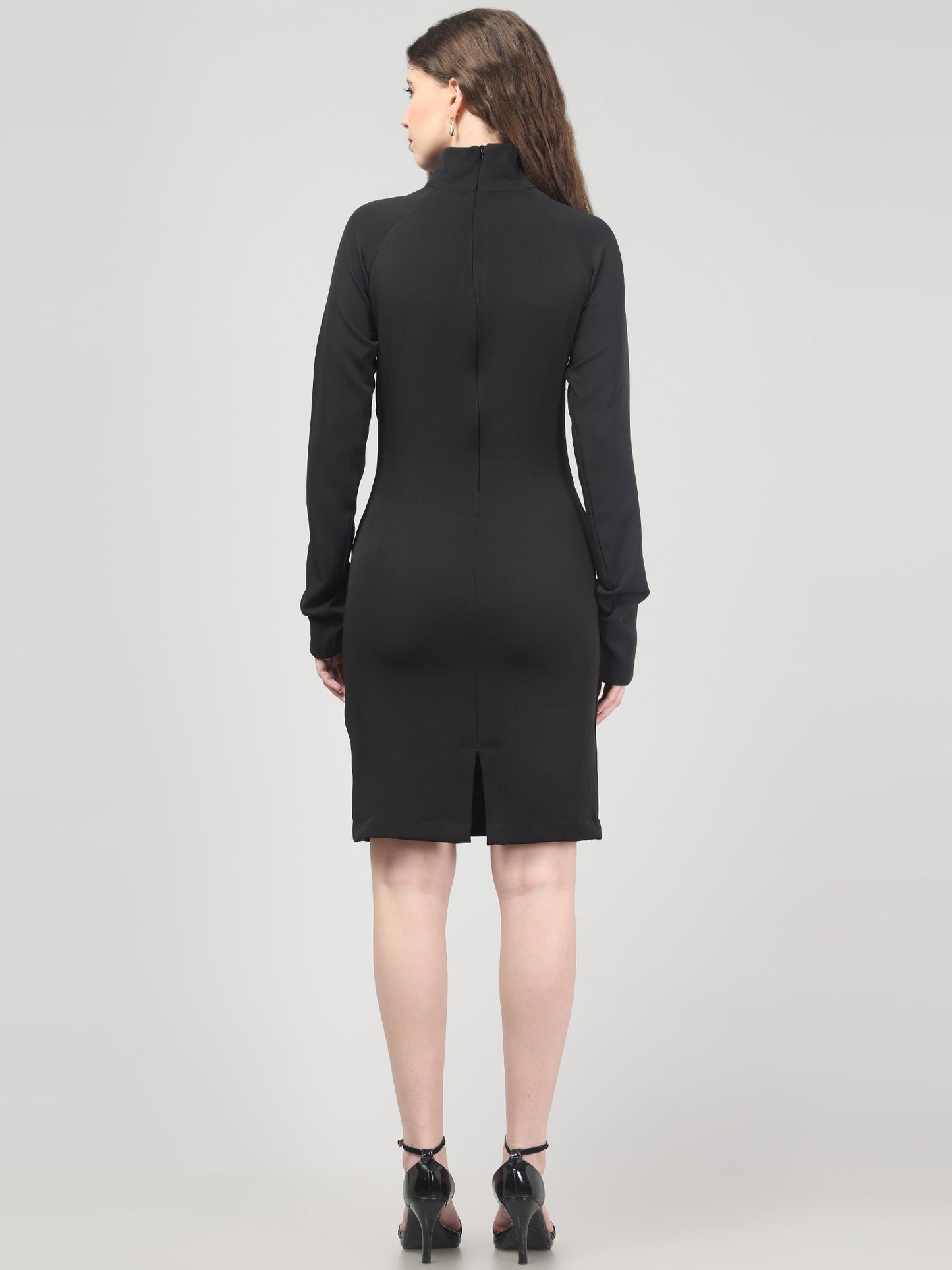 Noir Sculpt Midi Dress
