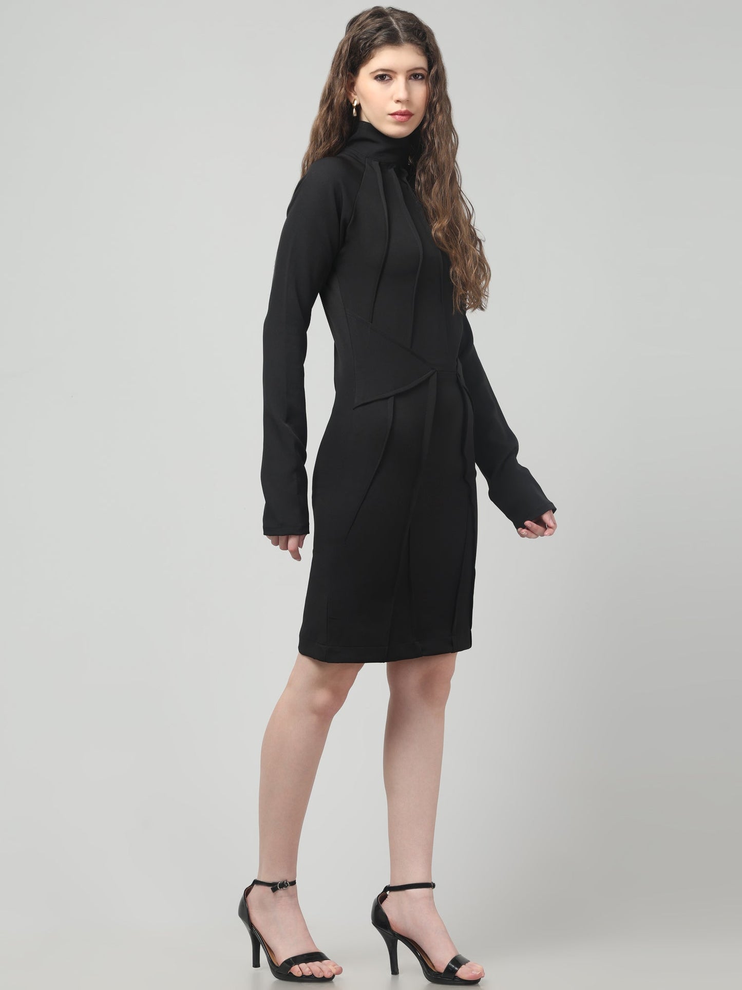 Noir Sculpt Midi Dress