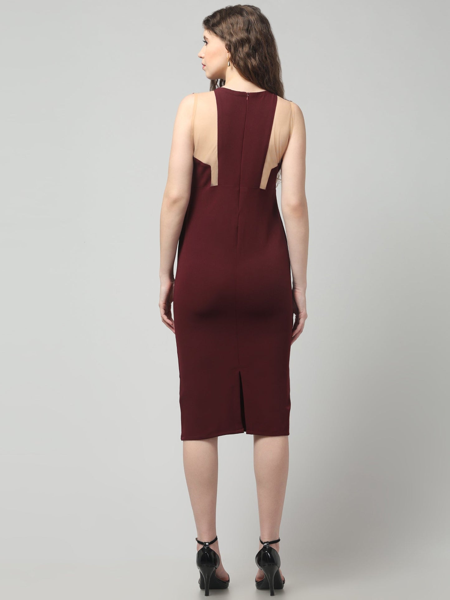 Classic Merlot Bodycon Dress
