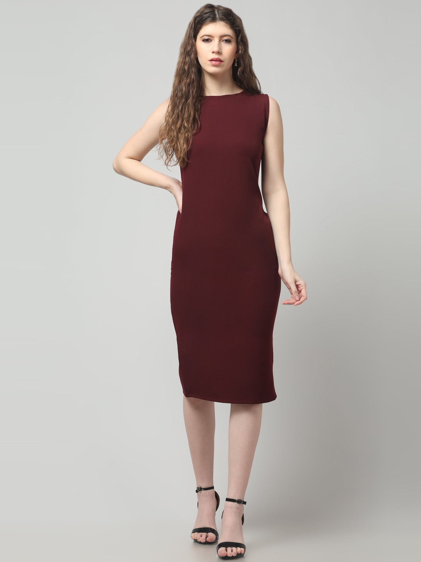 Classic Merlot Bodycon Dress