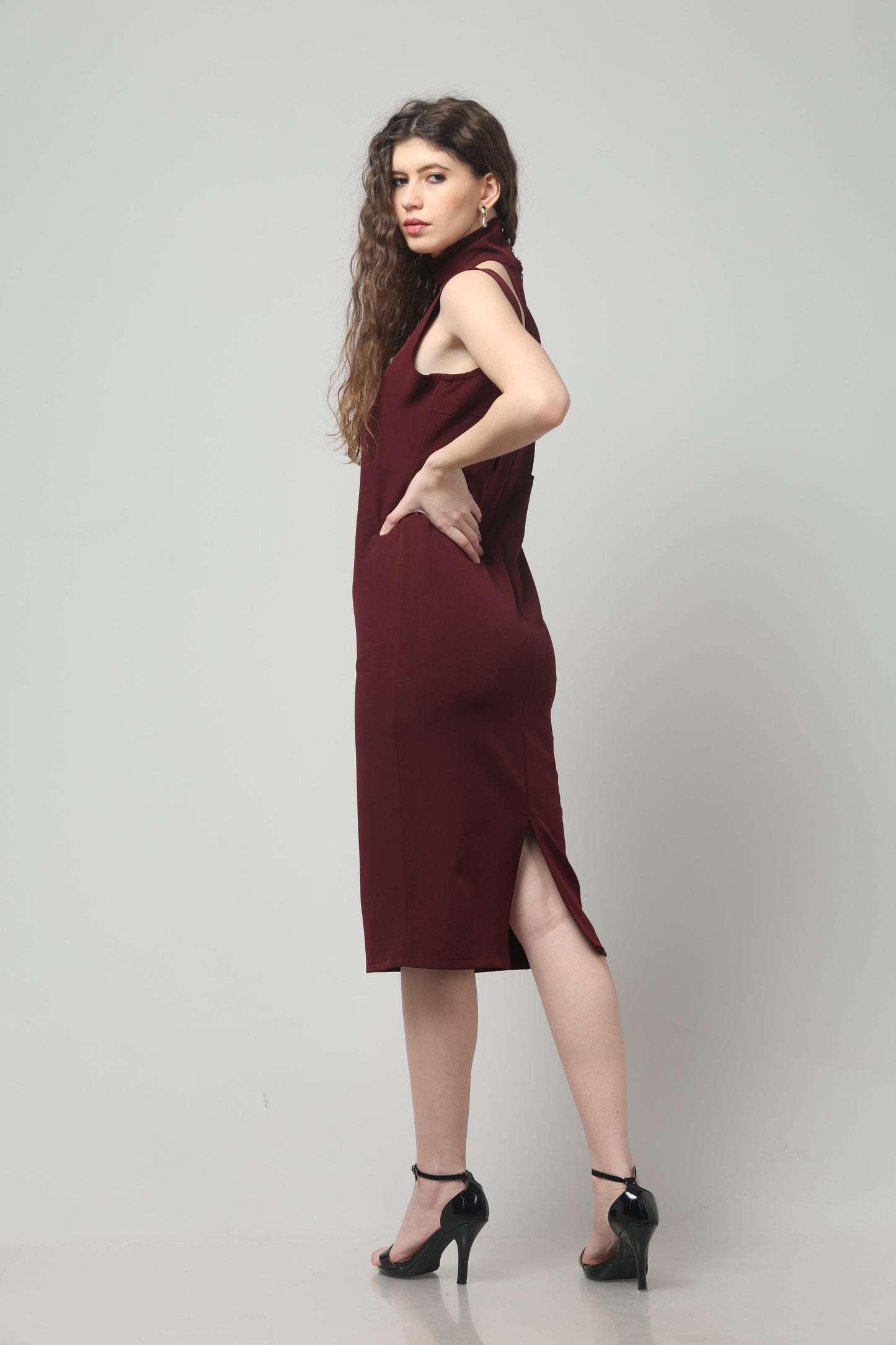 Merlot Muse Neck-Belt Dress