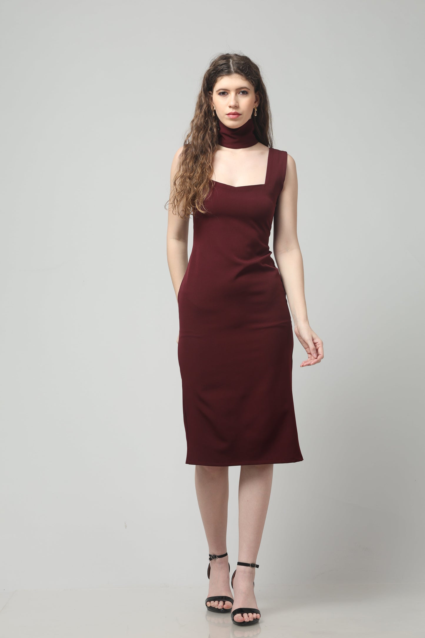 Merlot Muse Neck-Belt Dress