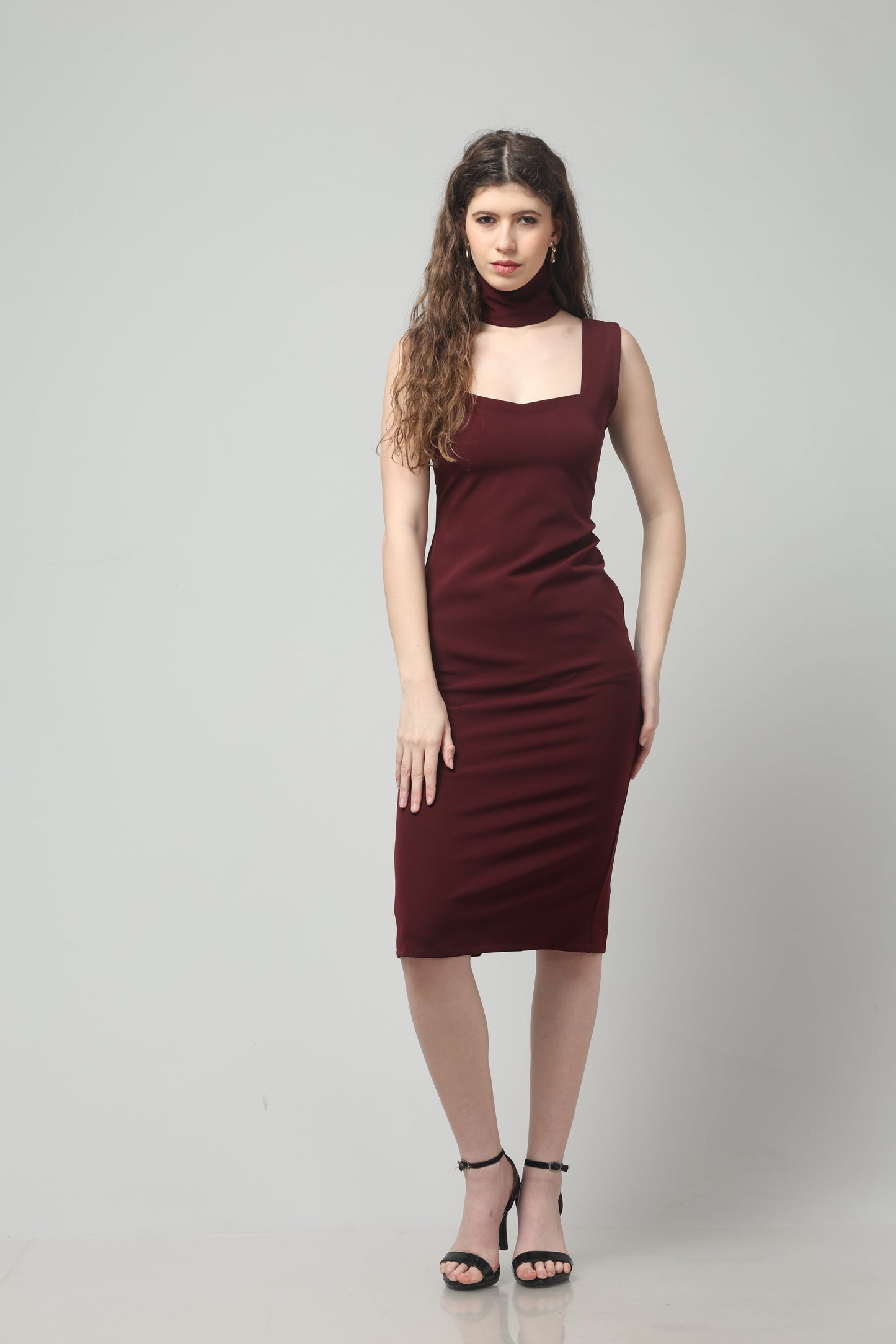Merlot Muse Neck-Belt Dress