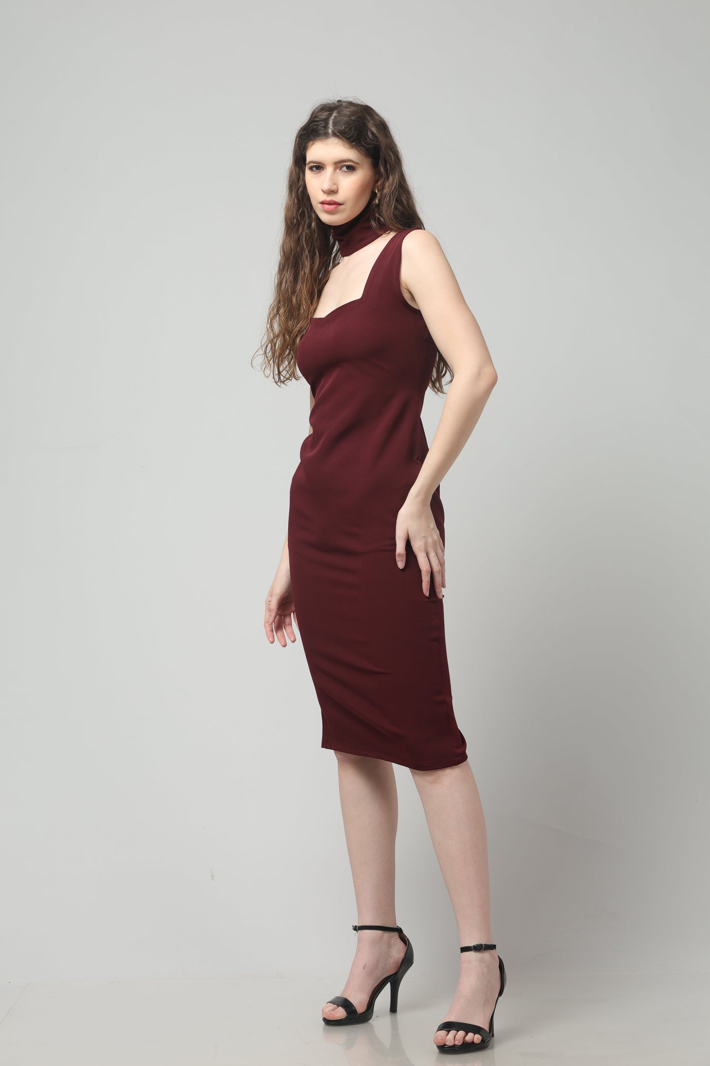 Merlot Muse Neck-Belt Dress