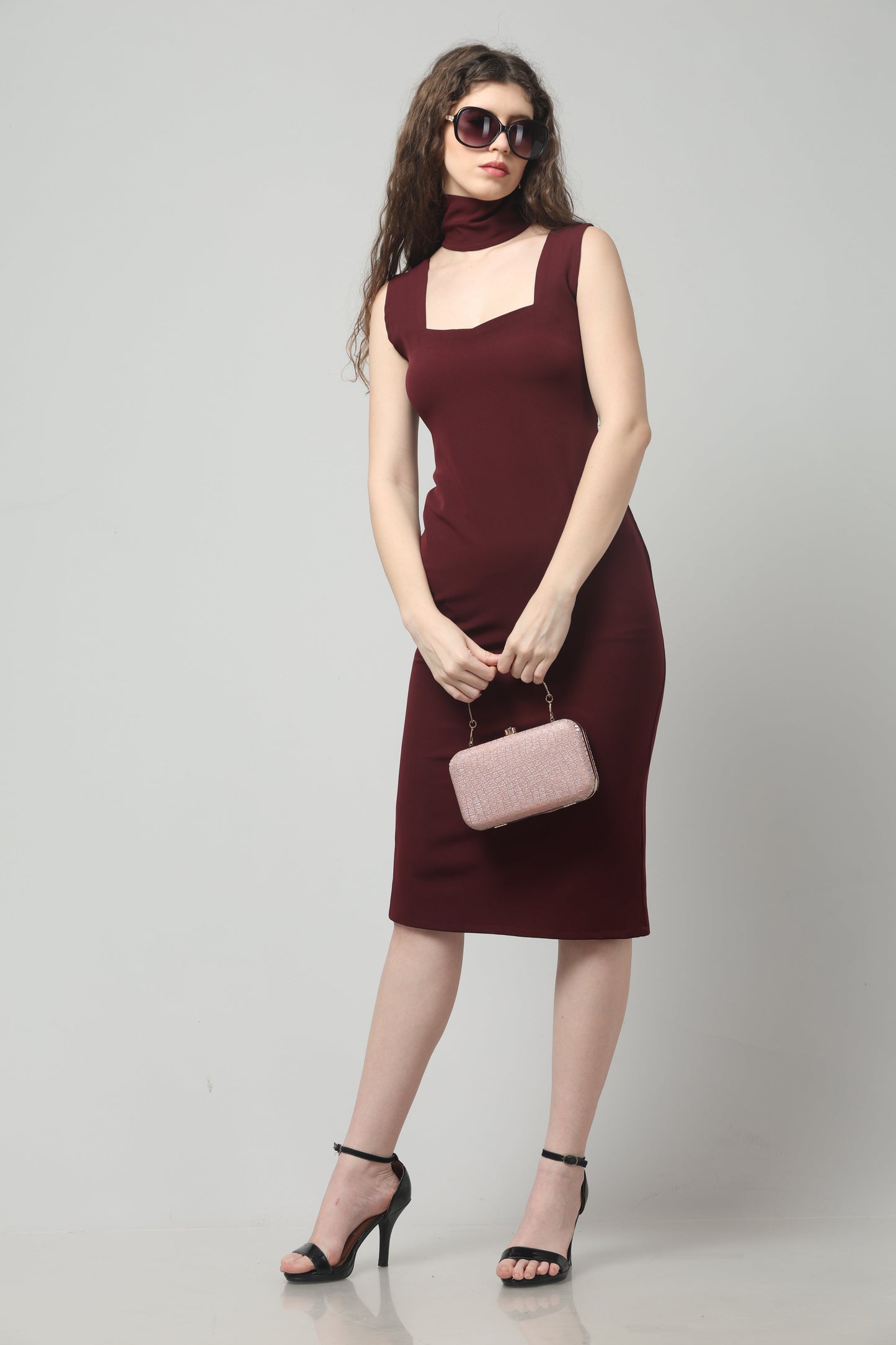 Merlot Muse Neck-Belt Dress
