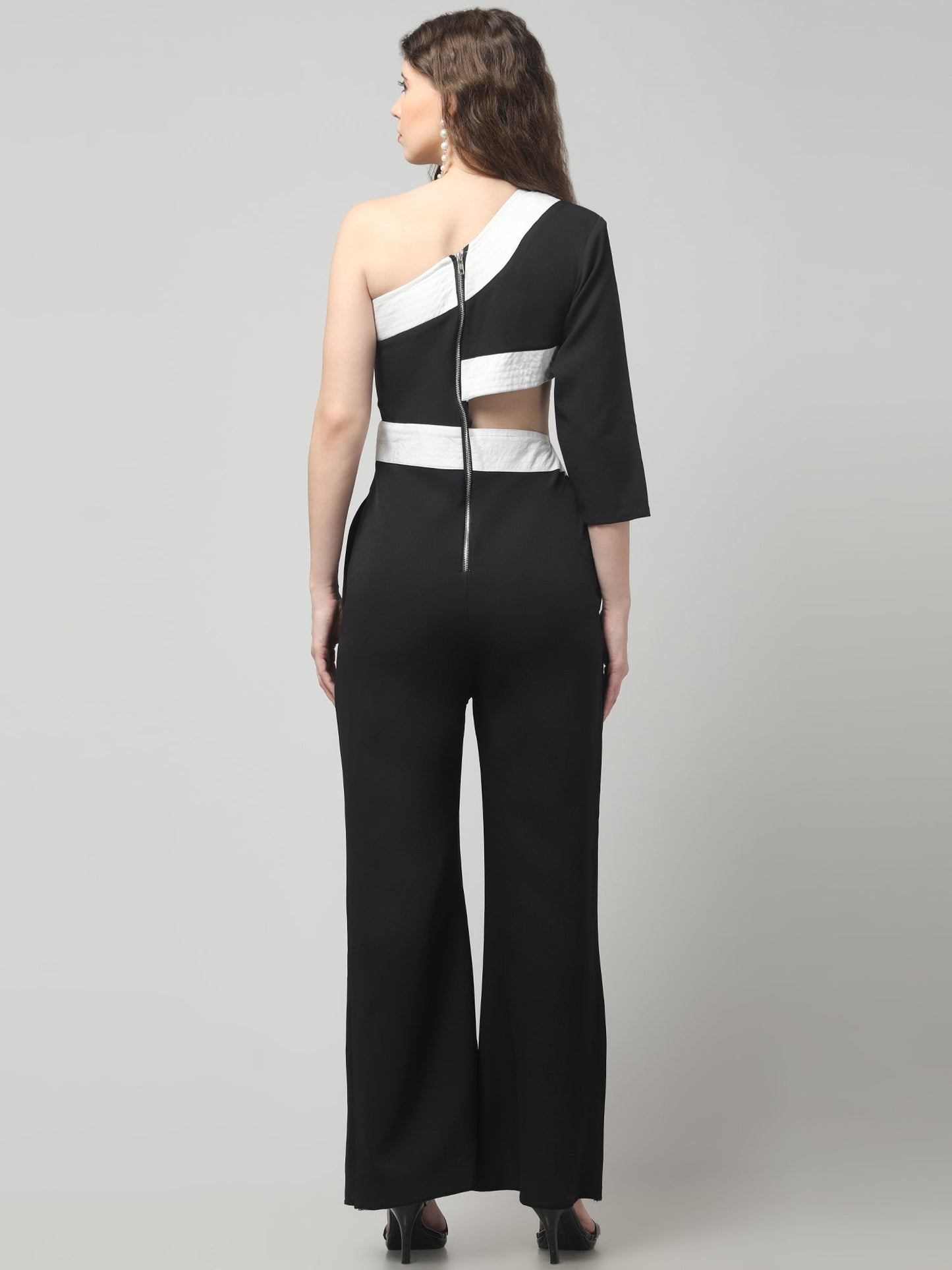 Monochrome Eclipse Cutout Jumpsuit