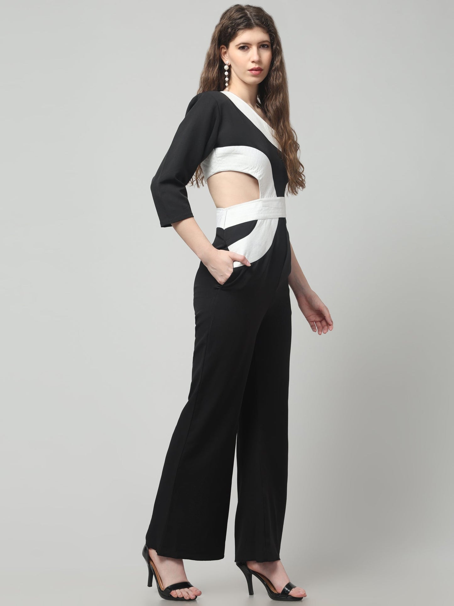 Monochrome Eclipse Cutout Jumpsuit