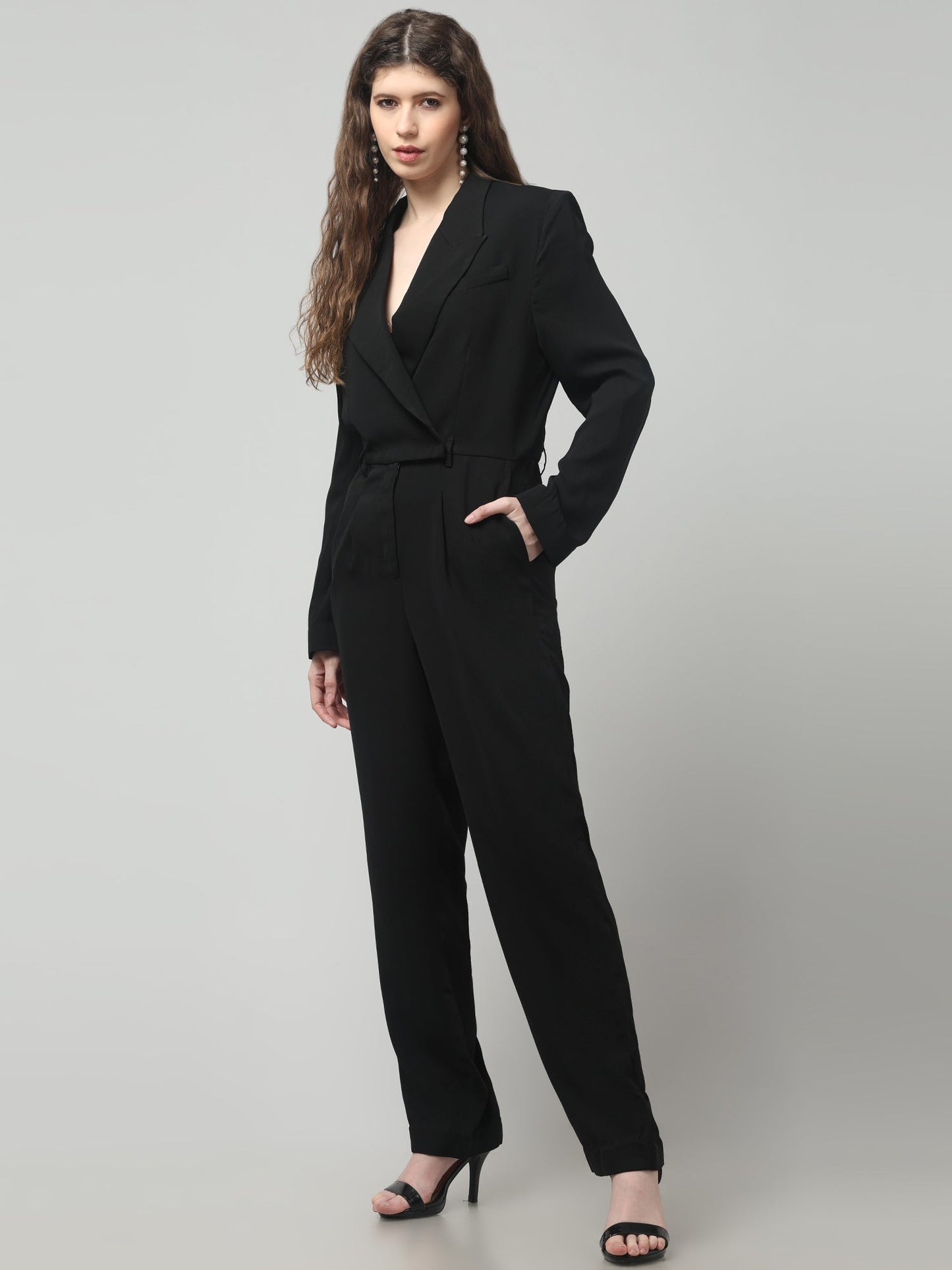 Power Mode Belted Jumpsuit