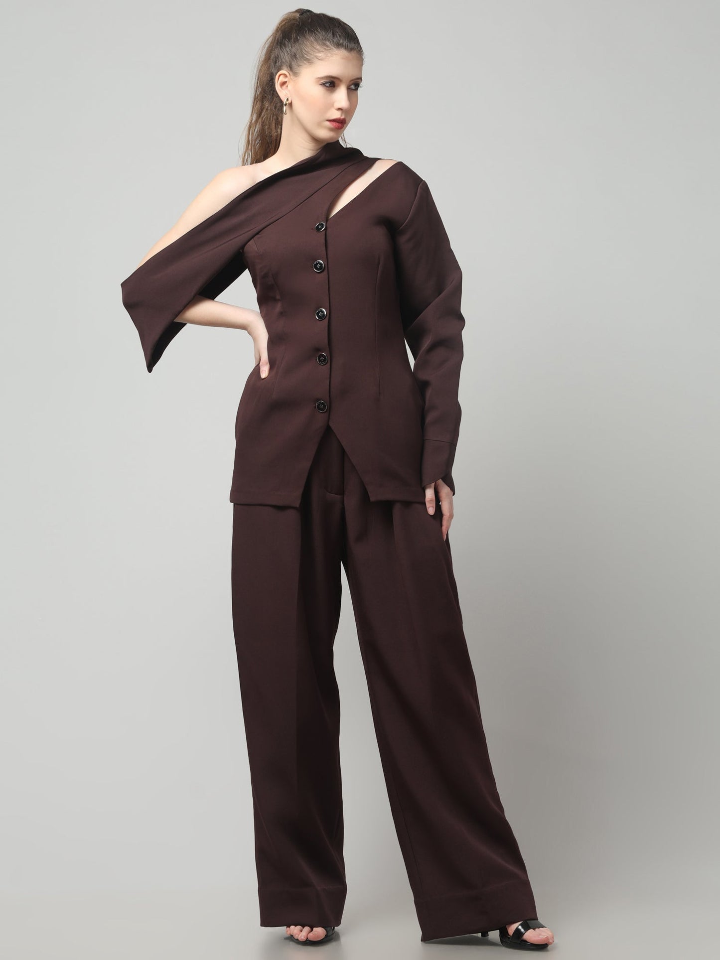 Asymmetria One-Shoulder Blazer Set