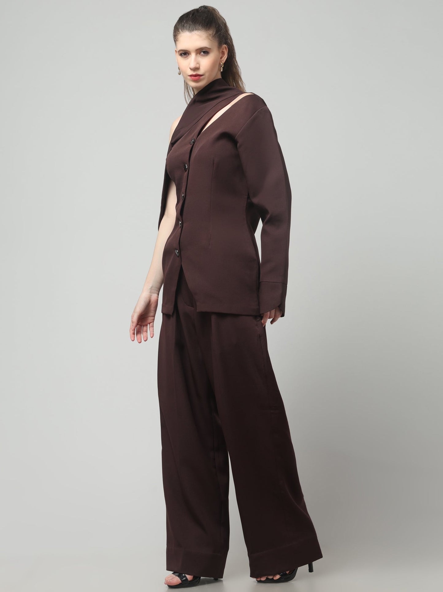 Asymmetria One-Shoulder Blazer Set