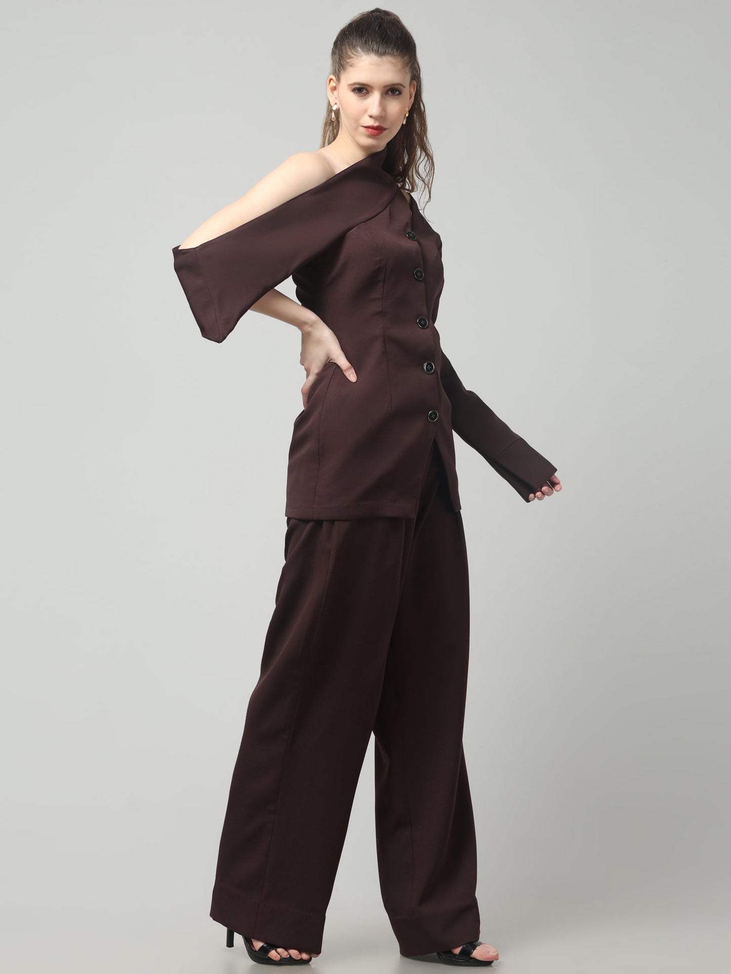 Asymmetria One-Shoulder Blazer Set