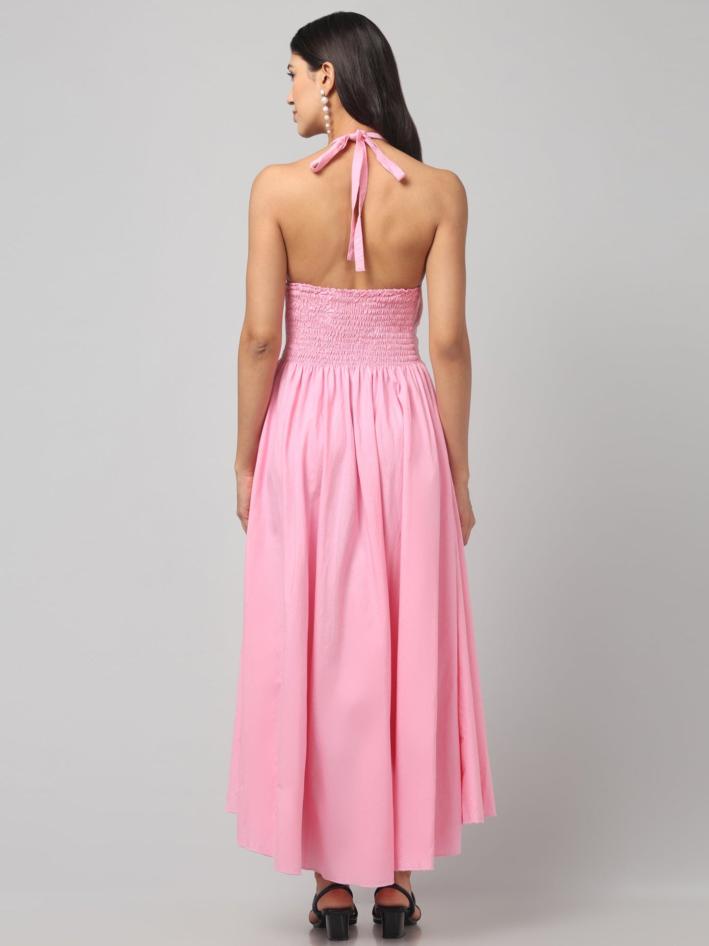 Blush Bloom Halter Dress
