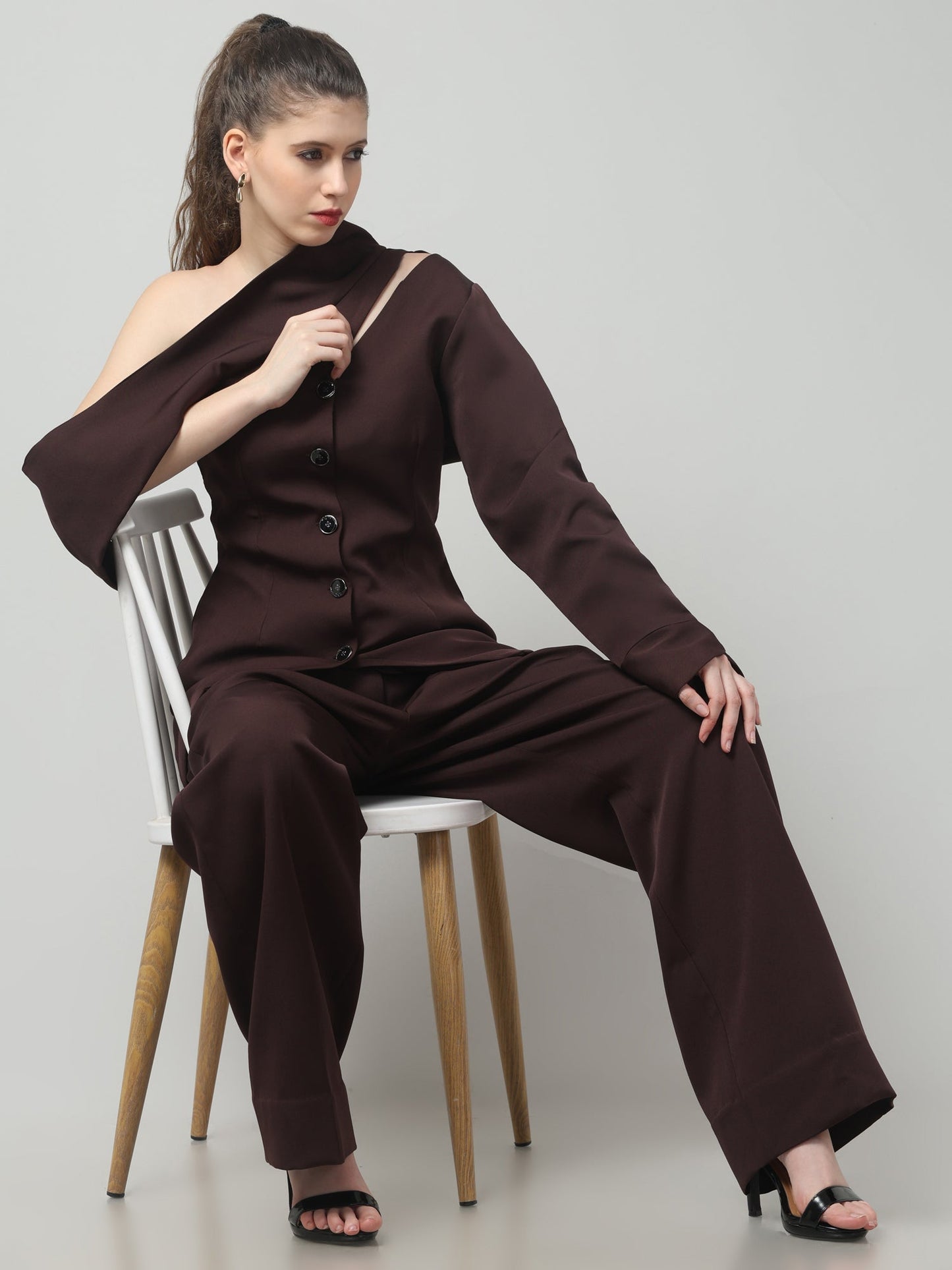 Asymmetria One-Shoulder Blazer Set