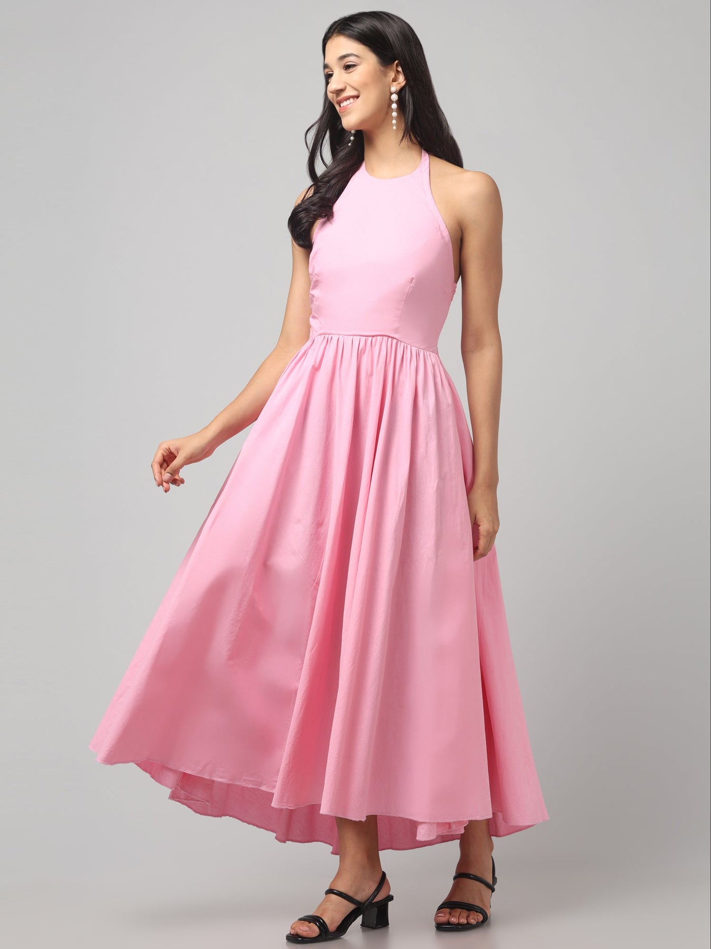 Blush Bloom Halter Dress