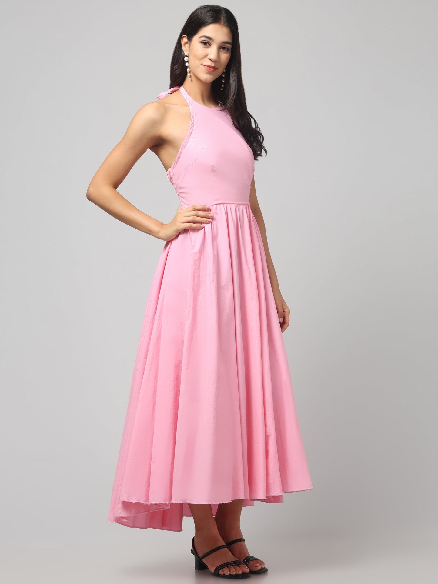 Blush Bloom Halter Dress