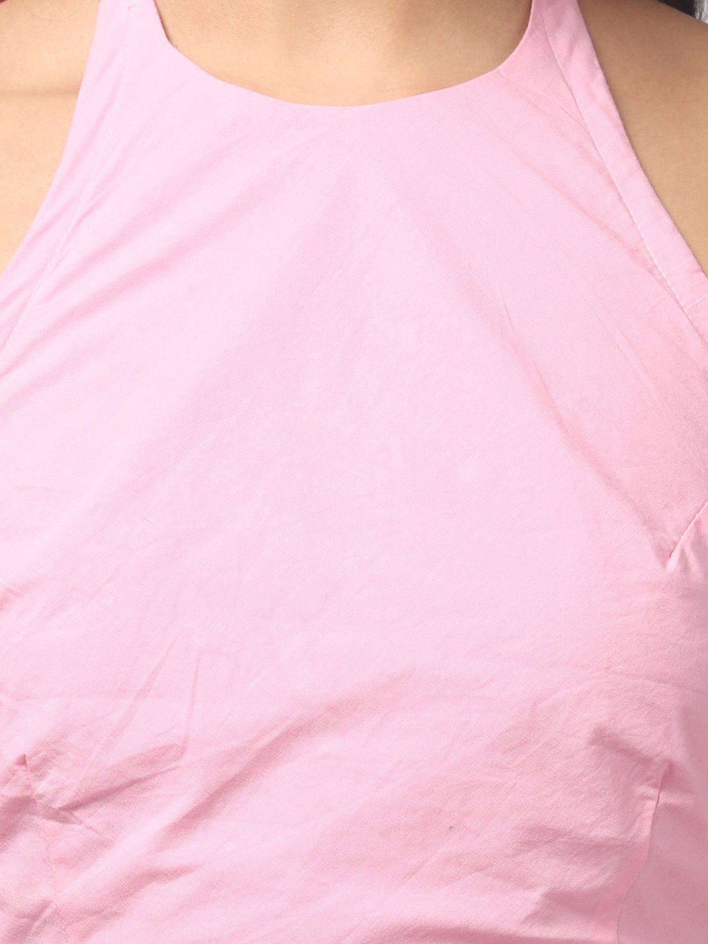 Blush Bloom Halter Dress