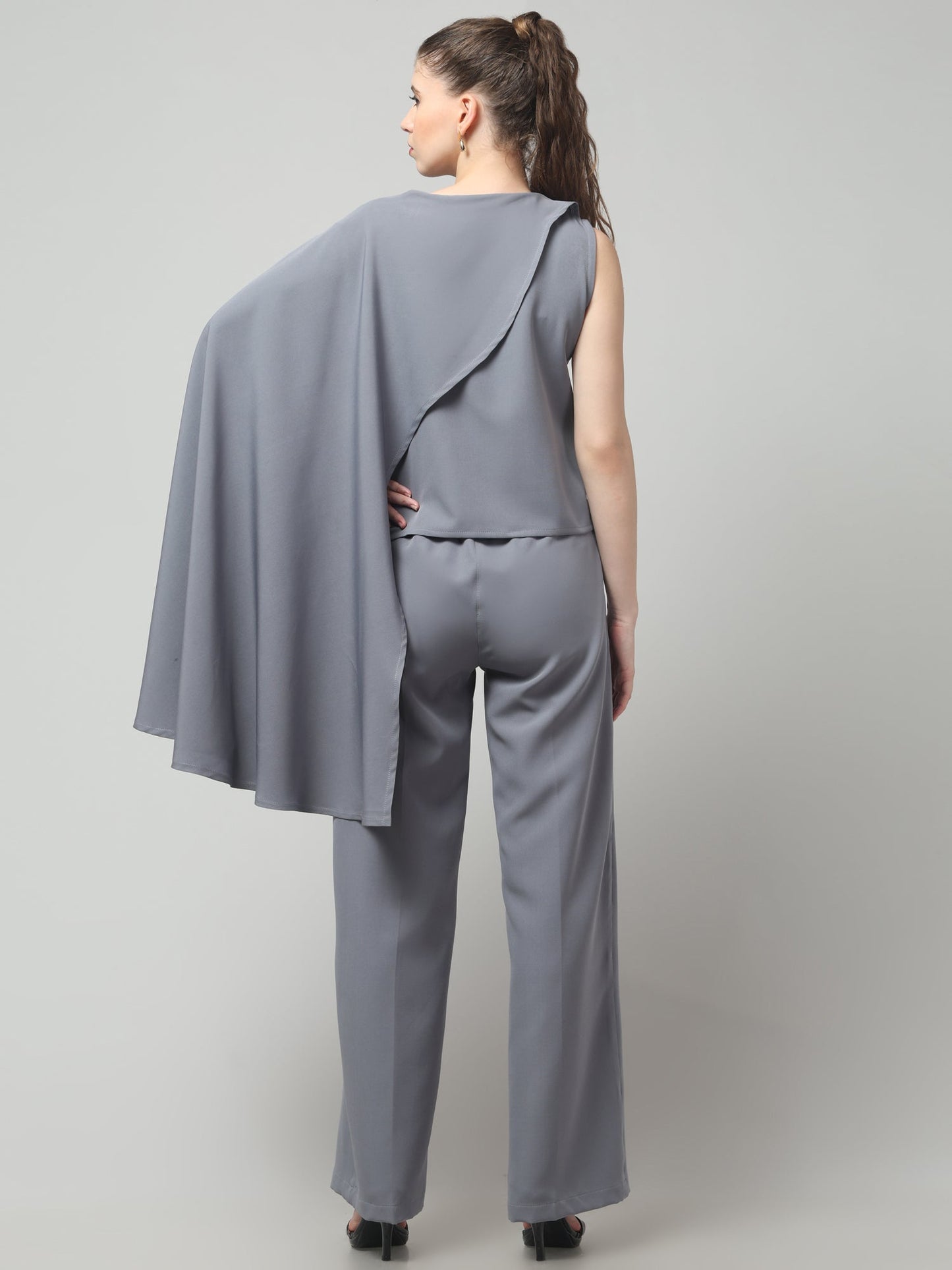 Slate Asymmetric Draped Co-ord Set