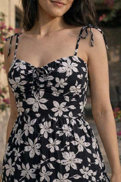 Noir Garden Twirl Midi