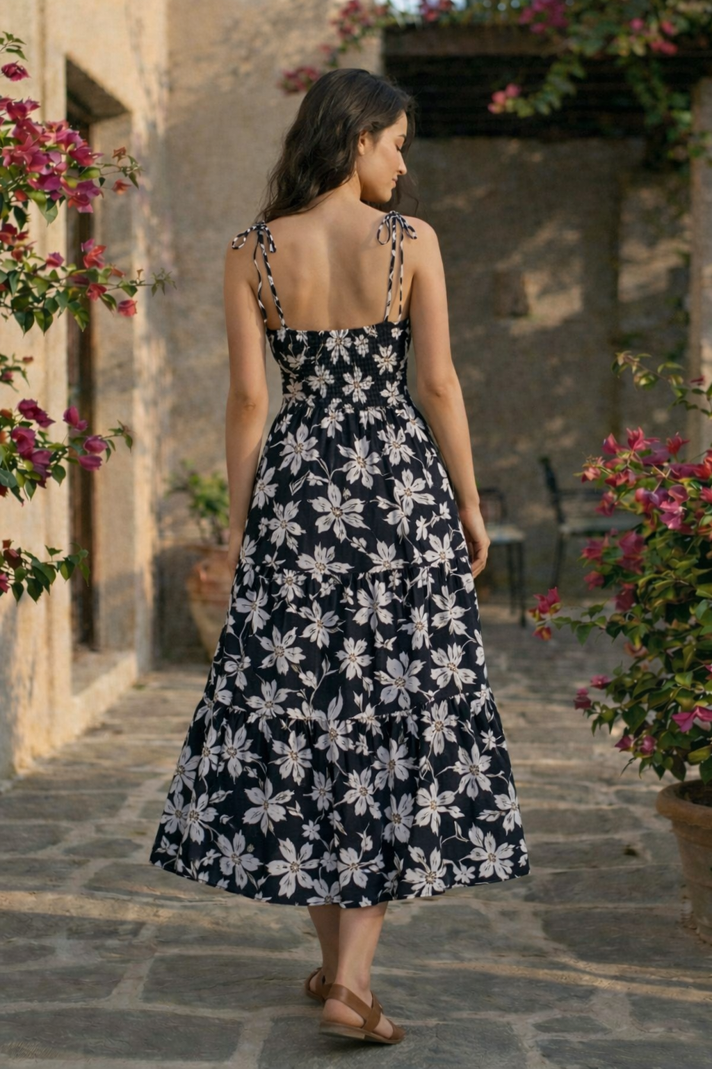 Noir Garden Twirl Midi