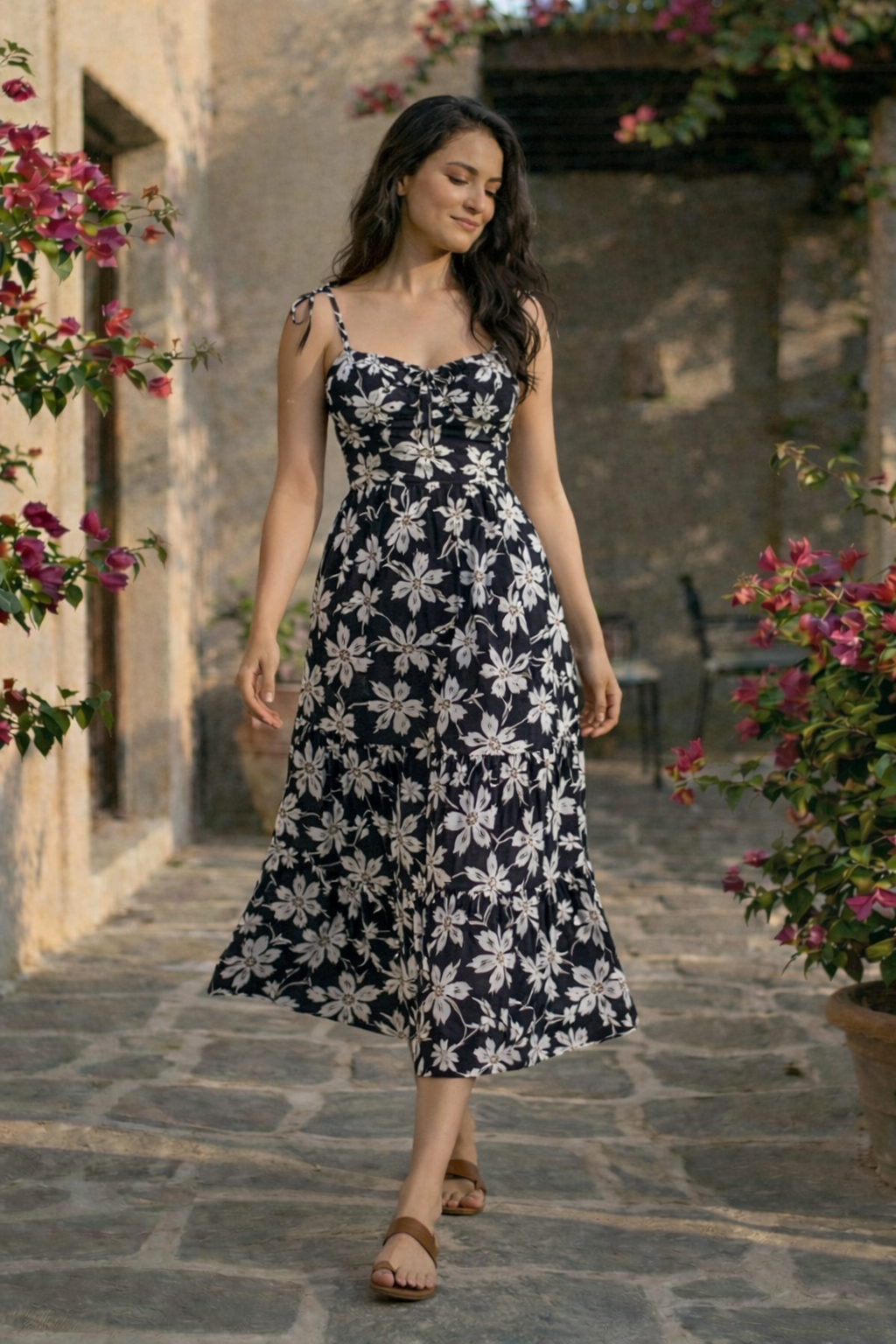 Noir Garden Twirl Midi