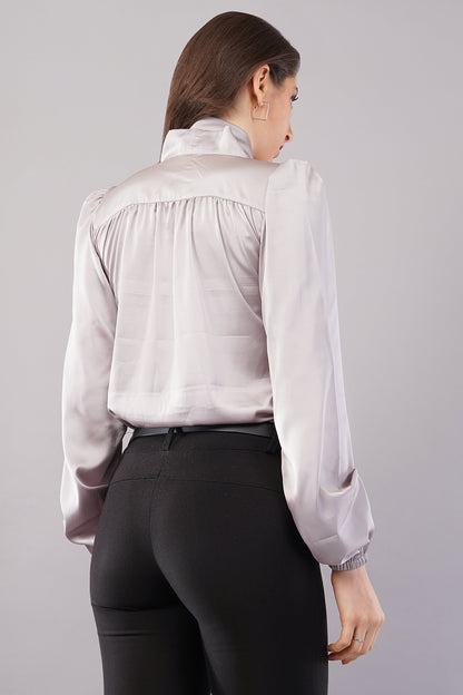 Luxe Satin Bow Blouse