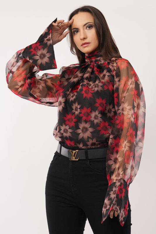 Enchanted Bloom Organza Blouse