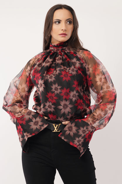 Enchanted Bloom Organza Blouse