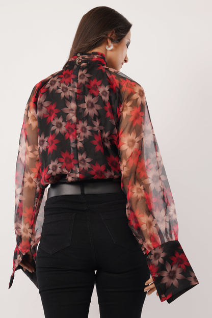 Enchanted Bloom Organza Blouse