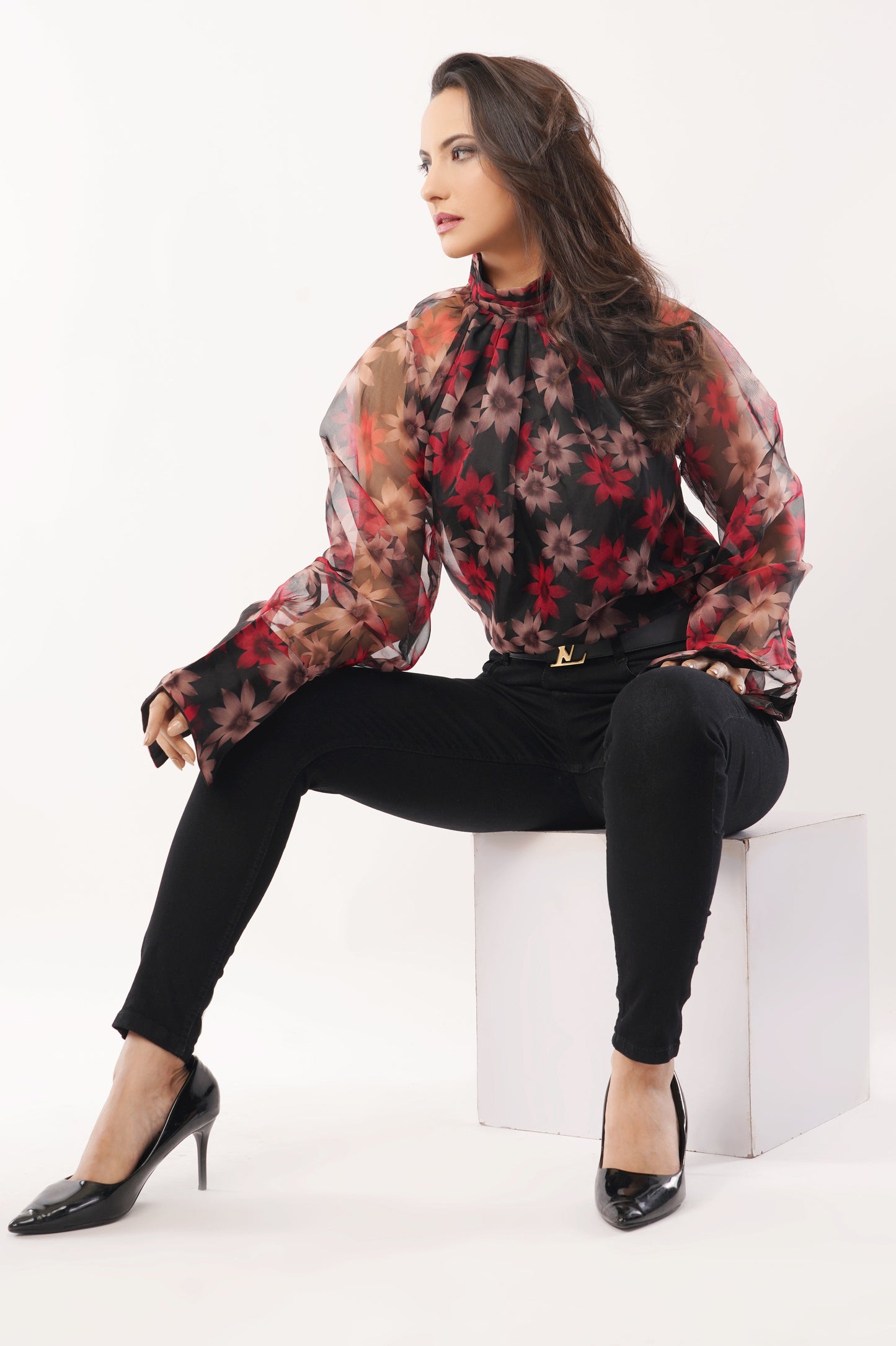 Enchanted Bloom Organza Blouse