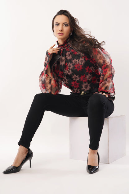 Enchanted Bloom Organza Blouse