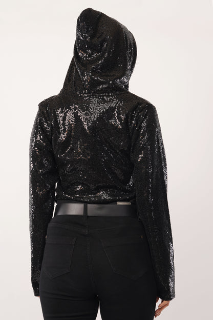 Midnight Spark Sequin Hoodie