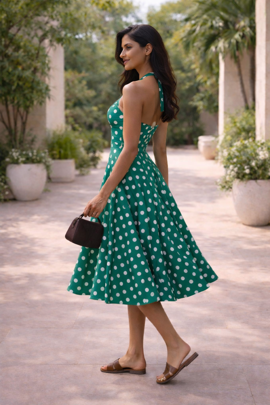 Riviera Polka Dot Halter Dress