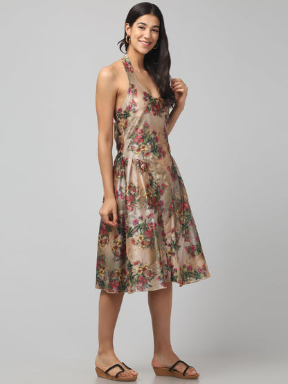 Floral Waltz Halter Dress