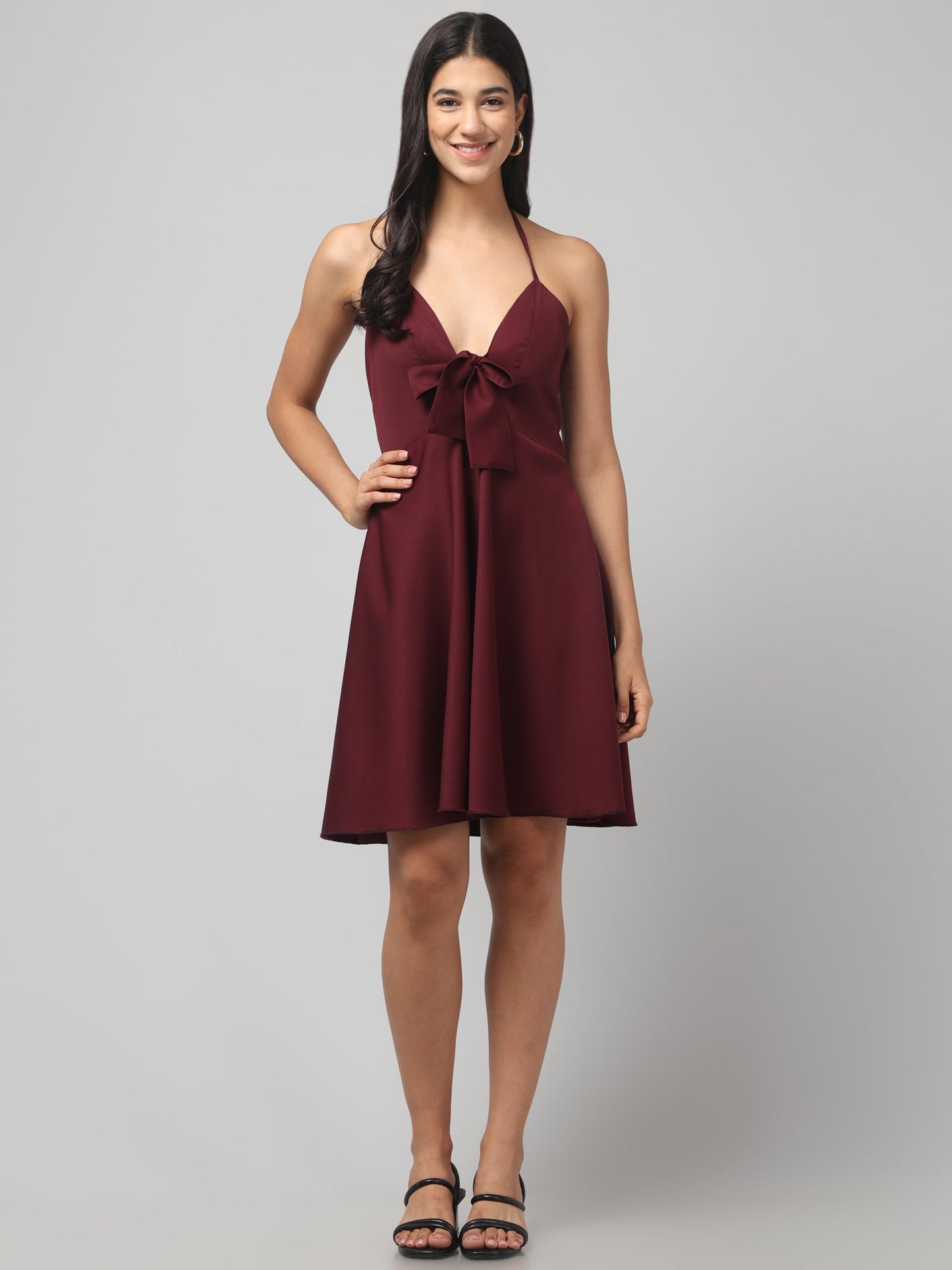 Crimson Charm Bow Dress