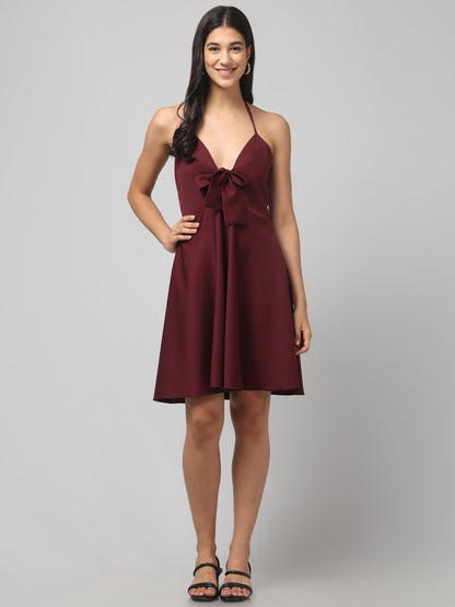 Crimson Charm Bow Dress