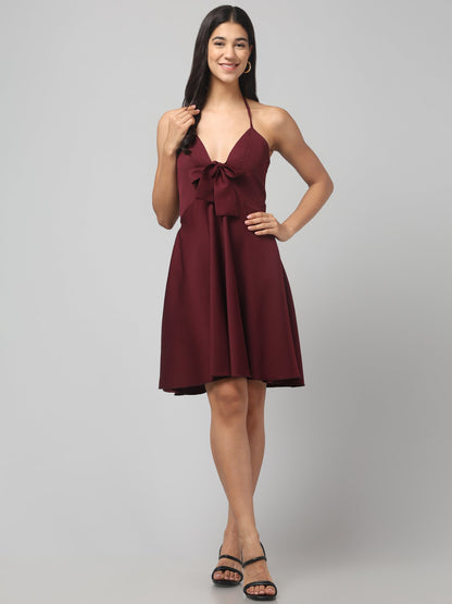 Crimson Charm Bow Dress