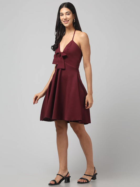 Crimson Charm Bow Dress