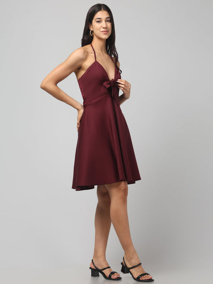 Crimson Charm Bow Dress